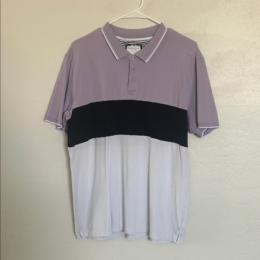 Denim & Flower Tri-Color Polo Shirt